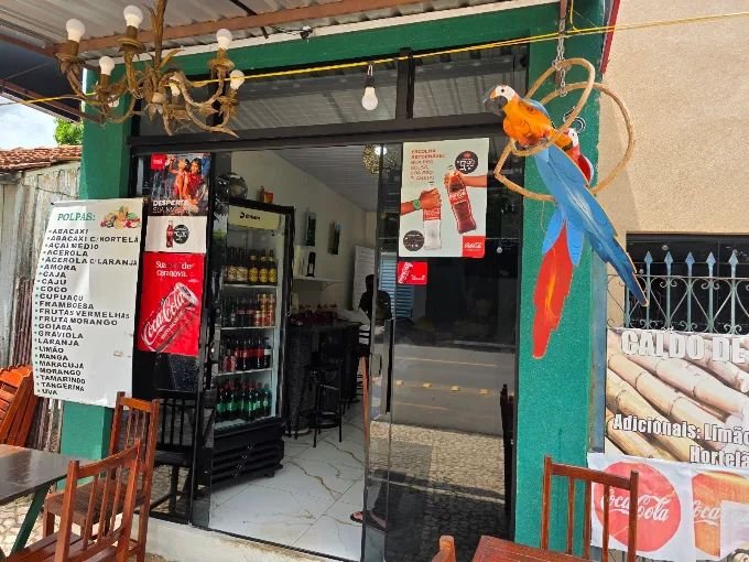 Fachada de Noroeste con un guacamayo decorativo